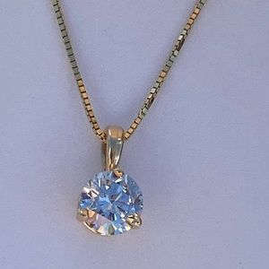 SOLD ON EBAY Beautiful 14kt Yellow Gold Diamond Solitaire Pendant, 1 Carat